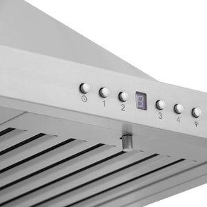 ZLINE - 48" Convertible Vent Wall Mount Range Hood in Stainless Steel with Crown Molding (KBCRN-48)
