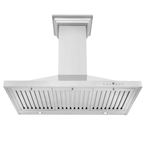 ZLINE - 48" Convertible Vent Wall Mount Range Hood in Stainless Steel with Crown Molding (KBCRN-48)