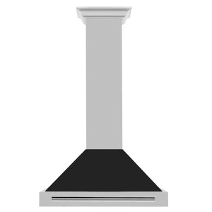 ZLINE - 30 in. Convertible Stainless Steel Range Hood with Black Matte Shell and Stainless Steel Handle (KB4STX-BLM-30)
