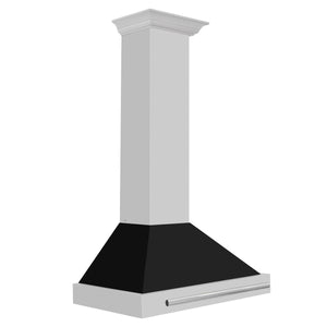 ZLINE - 30 in. Convertible Stainless Steel Range Hood with Black Matte Shell and Stainless Steel Handle (KB4STX-BLM-30)