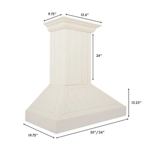 ZLINE - 30" Ducted Vent Wooden Convertible Vent Wall Mount Range Hood in Cottage White (KPTT-30)