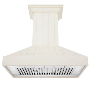 ZLINE - 30" Ducted Vent Wooden Convertible Vent Wall Mount Range Hood in Cottage White (KPTT-30)