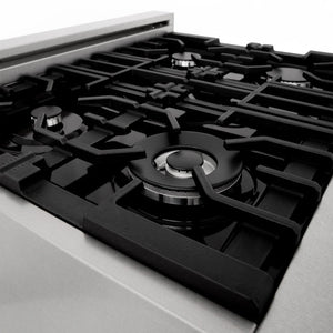 ZLINE - 30 in. 4.0 cu. ft. Legacy Dual Fuel Range with 4 Burner Gas Cooktop and Electric Convection Oven in Satin Stainless Steel