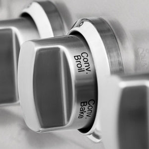 ZLINE - 36 in. 4.6 cu. ft. Legacy Dual Fuel Range with 6 Burner Gas Cooktop and Electric Convection Oven in Satin Stainless Steel