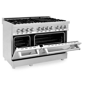 ZLINE - 48" Kitchen Package with Stainless Steel Dual Fuel Range and Convertible Vent Range Hood (2KP-RARH48)