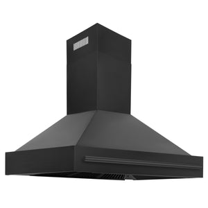 ZLINE - 48" Black Stainless Steel Range Hood with Black Stainless Steel Handle (BS655-48-BS)