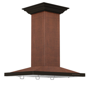 ZLINE - 36" Designer Series Hand Hammered Copper Convertible Vent Island Mount Range Hood (8GL2Hi-36)