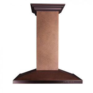 ZLINE - 36" Designer Series Hand Hammered Copper Convertible Vent Island Mount Range Hood (8GL2Hi-36)