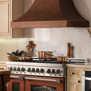 ZLINE - 48" Designer Series Hand-Hammered Copper Finish Ducted Wall Range Hood (8632H-48)