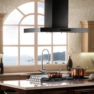 ZLINE - 36" Convertible Island Mount Range Hood in Black Stainless Steel (BSKE2iN-36)