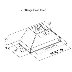 ZLINE - 46" Ducted Wall Mount Range Hood Insert in Outdoor Approved Stainless Steel (721-304-46)