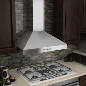 ZLINE - 36" Convertible Vent Wall Mount Range Hood in Stainless Steel with Crown Molding (KL3CRN-36)