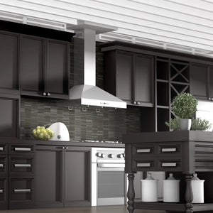 ZLINE - 36" Convertible Vent Wall Mount Range Hood in Stainless Steel with Crown Molding (KL3CRN-36)