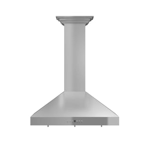 ZLINE - 48" Convertible Vent Convertible Vent Wall Mount Range Hood in Stainless Steel with Crown Molding (KL3CRN-48)