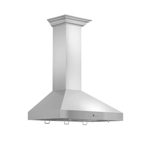 ZLINE - 36" Convertible Vent Wall Mount Range Hood in Stainless Steel with Crown Molding (KL3CRN-36)