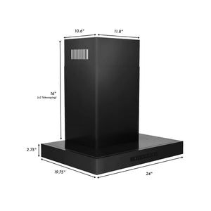 ZLINE - 36" Convertible Vent Wall Mount Range Hood in Black Stainless Steel (BSKEN-36)