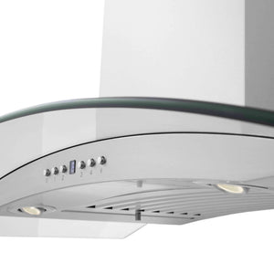 ZLINE - 48" Convertible Vent Convertible Vent Wall Mount Range Hood in Stainless Steel & Glass (KN4-48)