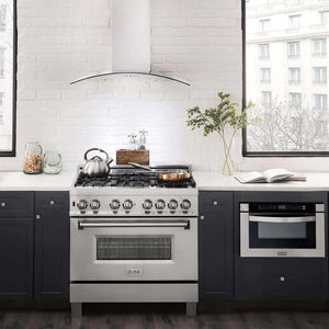 ZLINE - 48" Convertible Vent Convertible Vent Wall Mount Range Hood in Stainless Steel & Glass (KN4-48)