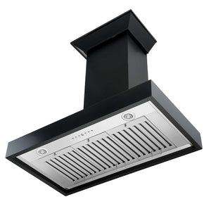 ZLINE - 36" Convertible Vent Wooden Wall Mount Range Hood in Black