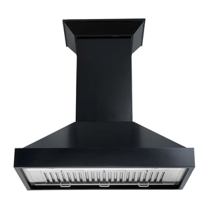 ZLINE - 36" Convertible Vent Wooden Wall Mount Range Hood in Black