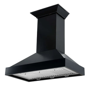 ZLINE - 36" Convertible Vent Wooden Wall Mount Range Hood in Black