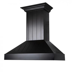 ZLINE - 36" Wooden Convertible Vent Wall Mount Range Hood in Black - Includes Motor (KPCC-36)