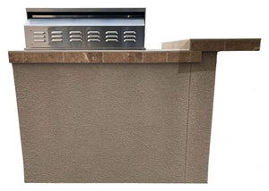 KoKoMo - Havana L-Shape BBQ Island With Bar Seating and Built In BBQ Grill 4'x5' BBQ