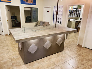 KoKoMo - Baja/Fire L-Shaped BBQ Island with Fire-pit, 4 Burner BBQ, Outdoor Refrigerator