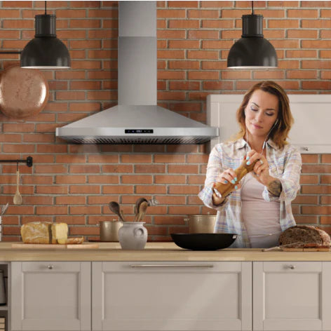 Cosmo 5-Piece Kitchen, 36&quot; Dual Fuel Range and 36&quot; Wall Mount Range Hood COS-5PKG-069