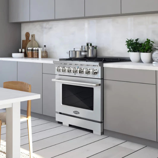 Cosmo 4 Piece, 36&quot; Gas Range 36&quot; Range Hood 24&quot; Dishwasher &amp; Refrigerator COS-4PKG-171