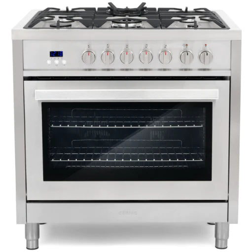 Cosmo 4-Piece, 36&quot; Dual Fuel Range, 36&quot; Range Hood, Dishwasher and Refrigerator COS-4PKG-077