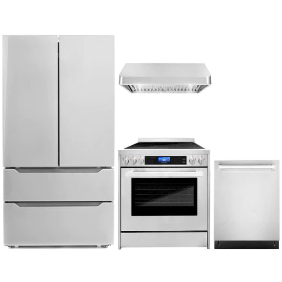 Cosmo 4-Piece, 30&quot; Electric Range, 30&quot; Range Hood, Dishwasher and Refrigerator COS-4PKG-029