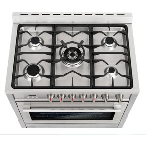 Cosmo 5-Piece Kitchen, 36" Gas Range and 36" Wall Mount Range Hood COS-5PKG-014