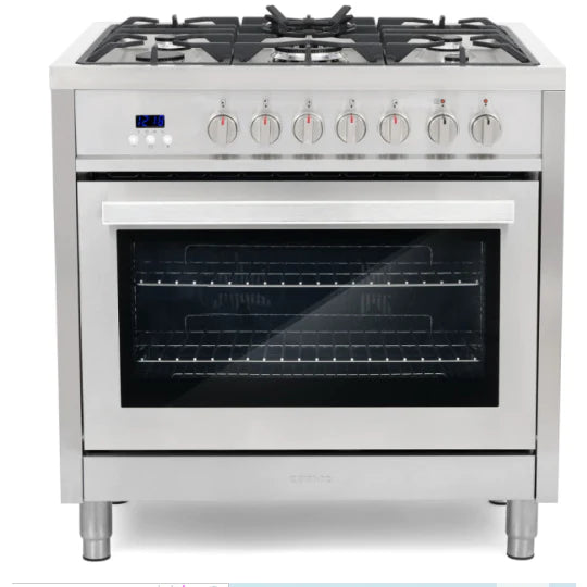 Cosmo 4-Piece, 36&quot; Range, 36&quot; Island Range Hood, 24&quot; Dishwasher and Refrigerator COS-4PKG-076