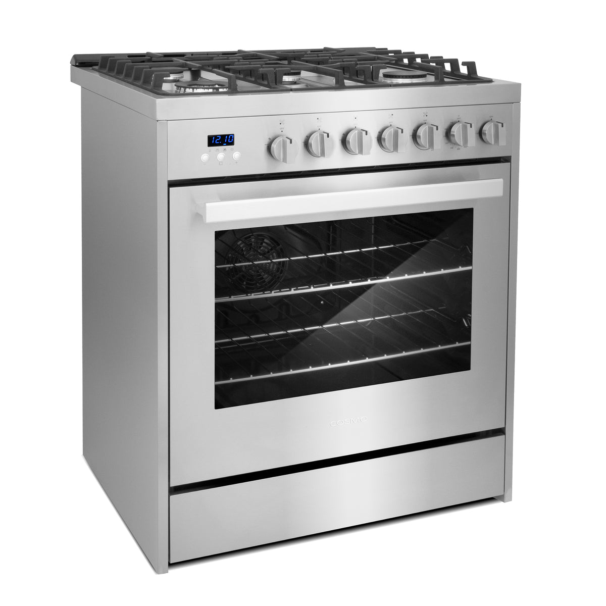 Cosmo 30 in. 5.0 cu. ft. Single Oven Gas Range with 5 Burner Cooktop and Heavy Duty Cast Iron Grates in Stainless Steel