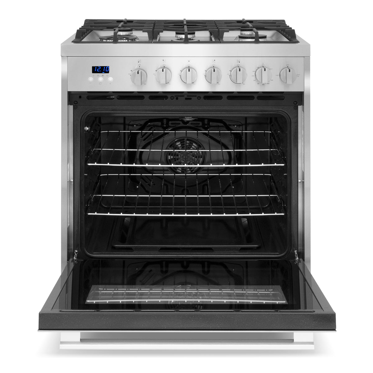 Cosmo 30 in. 5.0 cu. ft. Single Oven Gas Range with 5 Burner Cooktop and Heavy Duty Cast Iron Grates in Stainless Steel