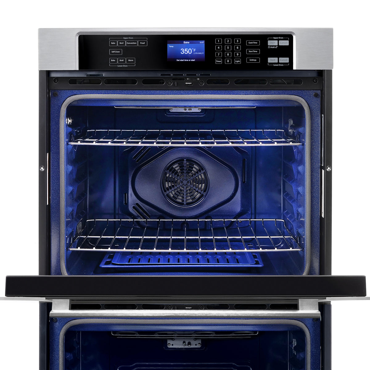 Cosmo  30 in. Electric Double Wall Oven with 5 cu. ft. Capacity, Turbo True European Convection, 7 Modes, Self-Cleaning in Stainless Steel