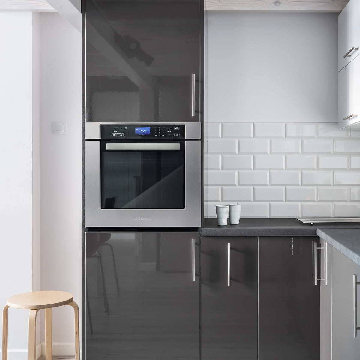 Cosmo 30 in. 5 cu. ft. Single Electric Wall Oven with True European Convection and Self Cleaning in Stainless Steel