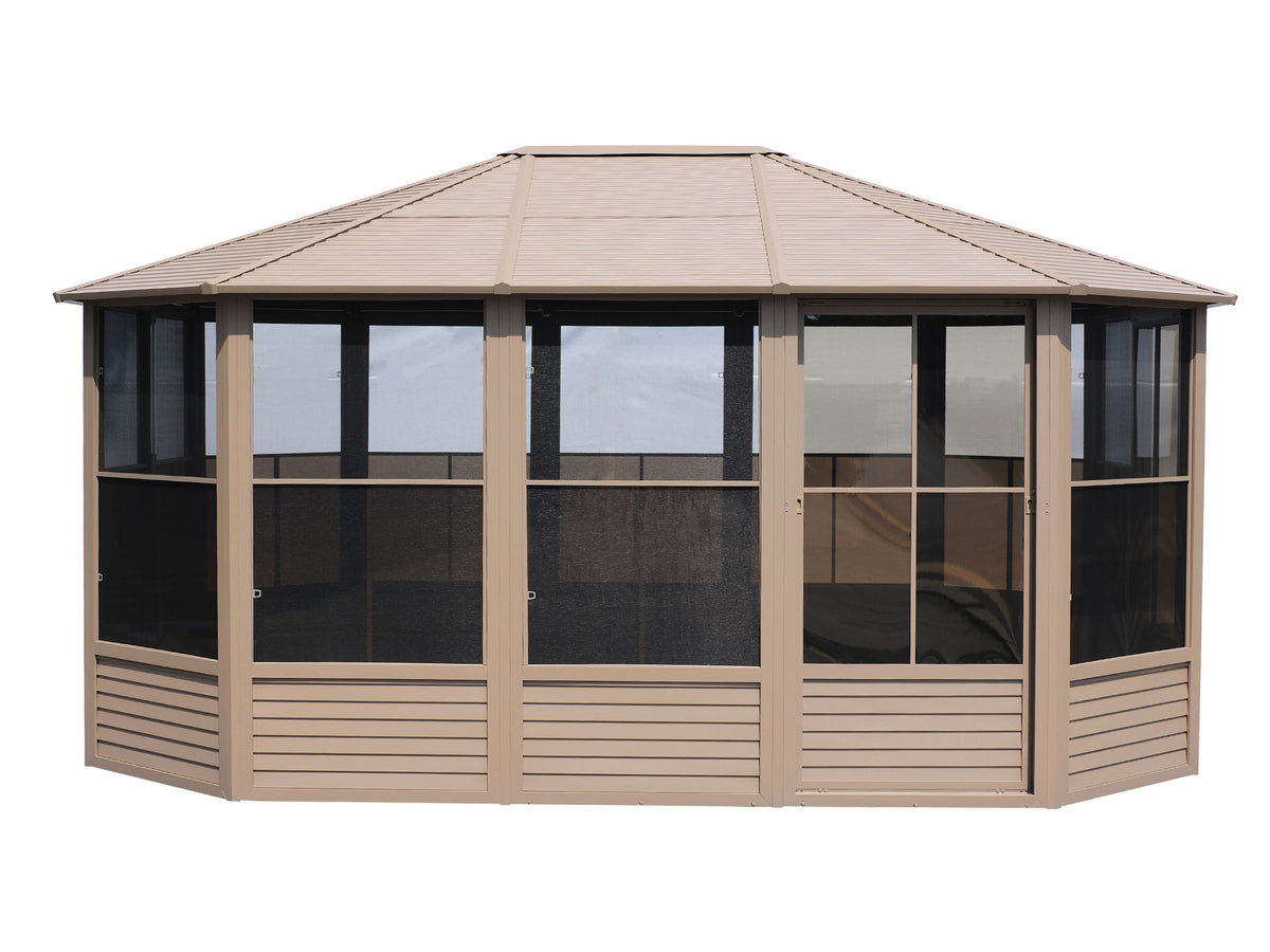 Gazebo Penguin - Florence Sand Solarium Metal Roof 12x15