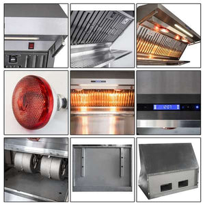 FORNO - Savona 48-Inch Wall Mount Range Hood, Baffle Filters, Backsplash Included