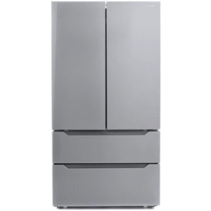 Cosmo 4-Piece, 36" Dual Fuel Range, 36" Range Hood, Dishwasher and Refrigerator COS-4PKG-077