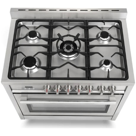 Cosmo 4-Piece, 36&quot; Dual Fuel Range, 36&quot; Range Hood, Dishwasher and Refrigerator COS-4PKG-077