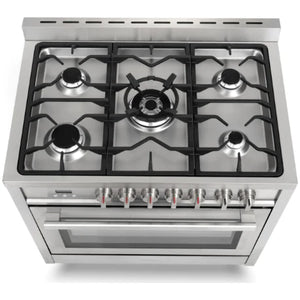 Cosmo 4-Piece, 36" Dual Fuel Range, 36" Range Hood, Dishwasher and Refrigerator COS-4PKG-077