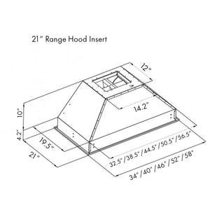 ZLINE - 46" Ducted Wall Mount Range Hood Insert in Stainless Steel (721-46)