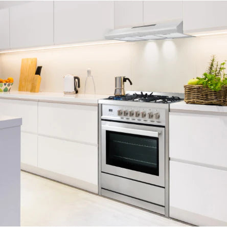 Cosmo 5-Piece Kitchen, 36&quot; Dual Fuel Range and 36&quot; Island Range Hood COS-5PKG-066