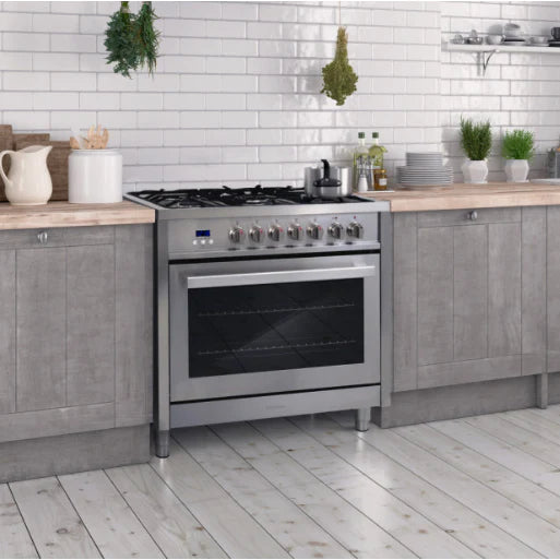 Cosmo 4 Piece, 36&quot; Range 36&quot; Range Hood 24&quot; Dishwasher &amp; Refrigerator COS-4PKG-218