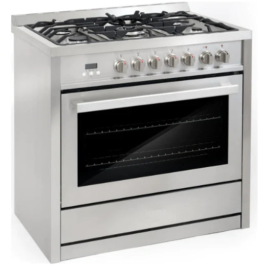 Cosmo 4-Piece, 36&quot; Range, Under Cabinet Range Hood, Dishwasher and Refrigerator COS-4PKG-071