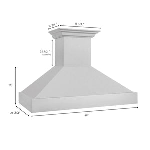 ZLINE - 48 in. Kitchen Package with Satin Stainless Steel Dual Fuel Range and Convertible Vent Range Hood