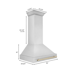 ZLINE - 36" Autograph Edition Kitchen Package with Stainless Steel Dual Fuel Range and Range Hood with Gold Accents (2AKP-RARH36-G)