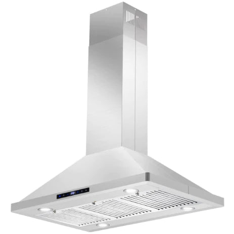 Cosmo 5-Piece Kitchen, 36&quot; Dual Fuel Range and 36&quot; Island Range Hood COS-5PKG-072